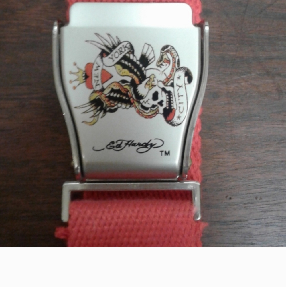 Ed Hardy vintage tattoo canvas belt